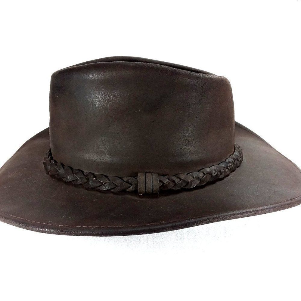 Australian Style Hat Genuine Leather - Picture 2 of 5